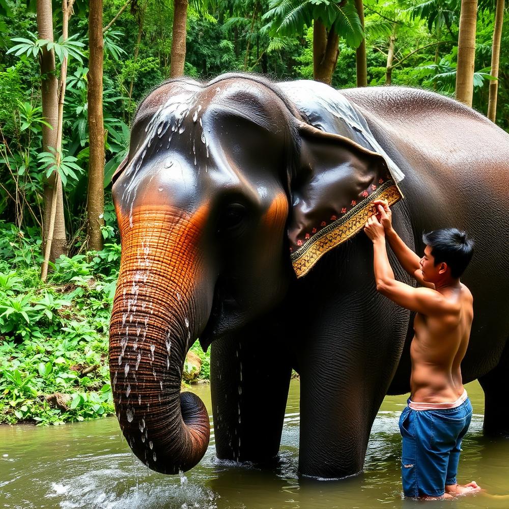 Elephants at an ethical sanctuary
