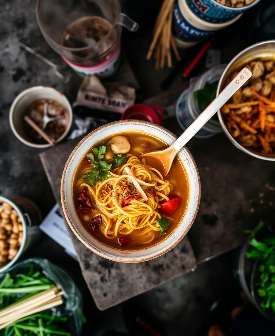 Khao soi noodles at a Chiang Mai street market