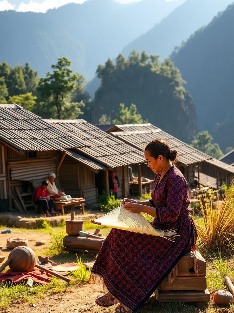 Hill tribe village in northern Thailand