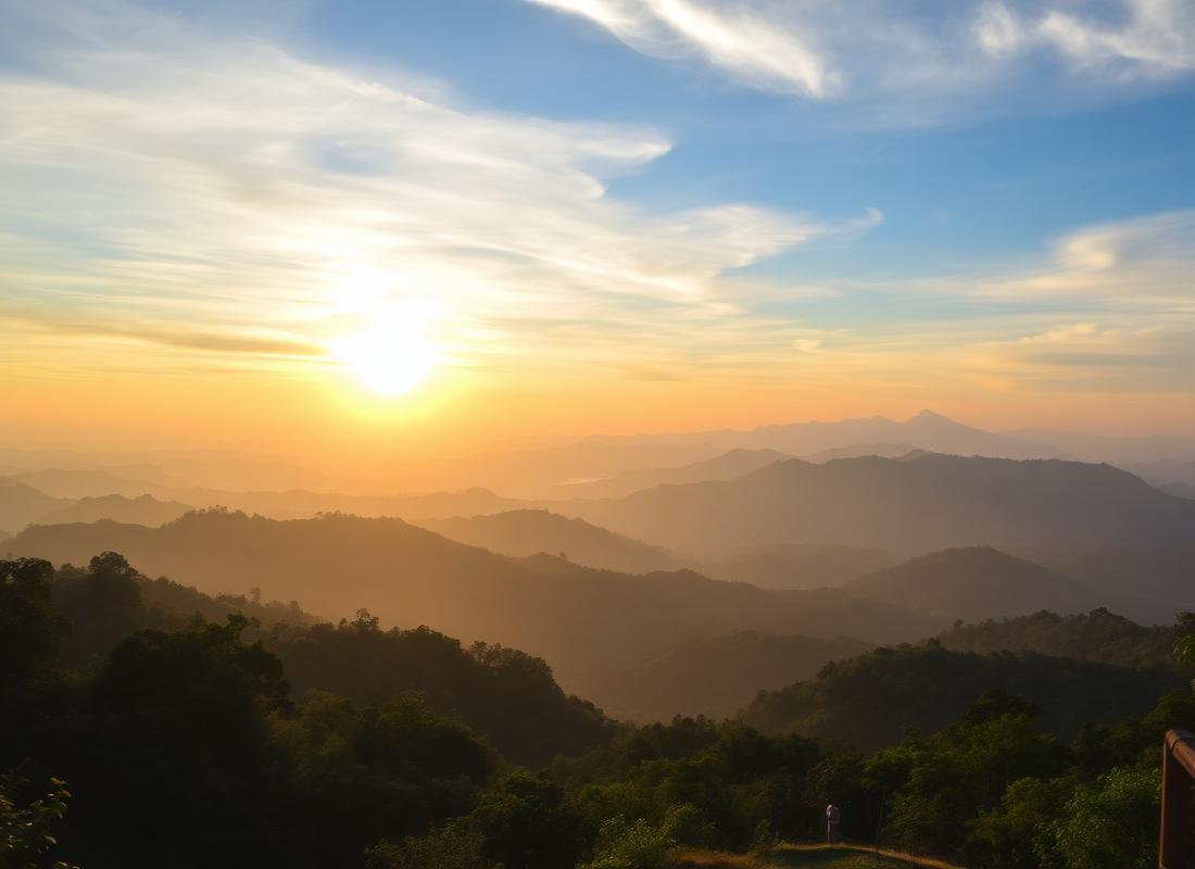 Sunrise mountain views over Chiang Mai